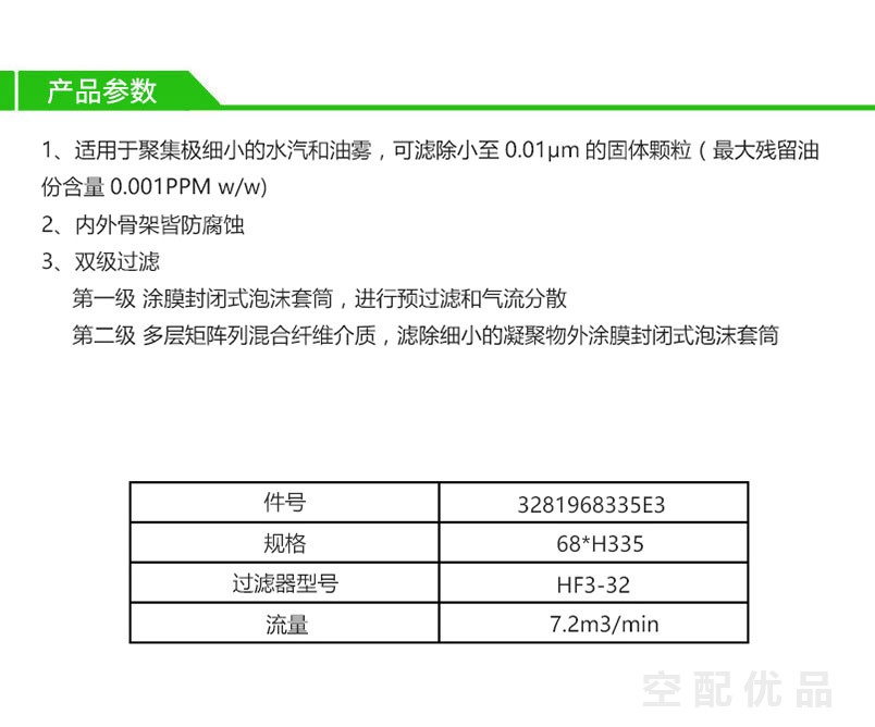 阿普达HF3-32高效过滤器滤芯E3-32/3281968335E3