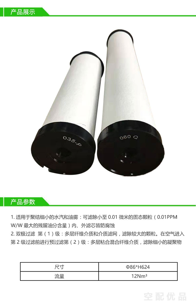 阿一多120-S/12m³管道高效过滤器滤芯