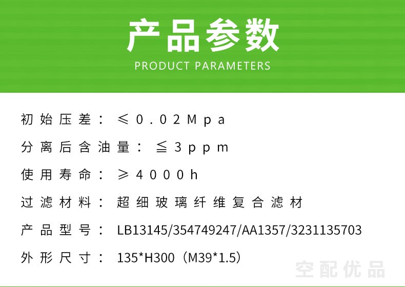 英格索兰UP5-15/18/22KW油分芯LB13145/54749247/AA1357/3231135703