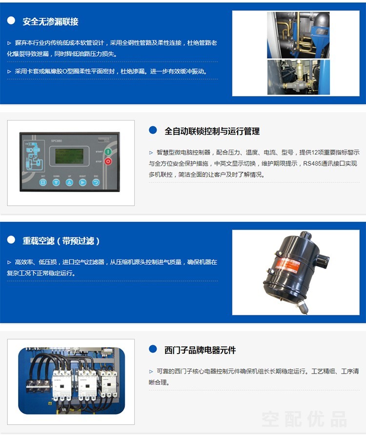 斯可络SCR40M-10公斤/30KW4.2立方皮带式双螺杆空压机 