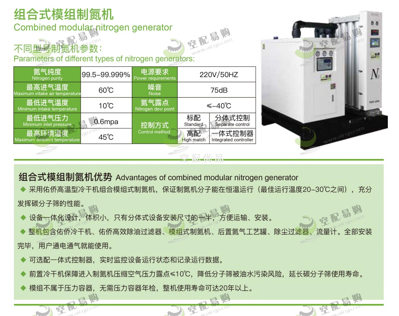佑侨YQZG-5MZ组合式模组制氮机 纯度99.99%产气量5Nm³/h