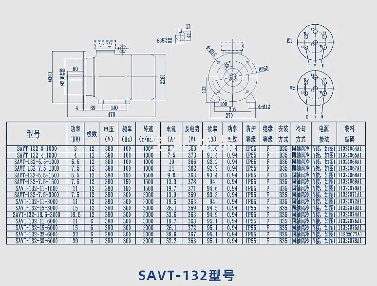 SAVT-132-15-3000三相永磁同步电机